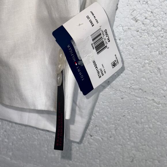 Tommy Hilfiger Men's Modern-Fit Flex Stretch Linen Suit Jacket White 44L $360 - Picture 5 of 8